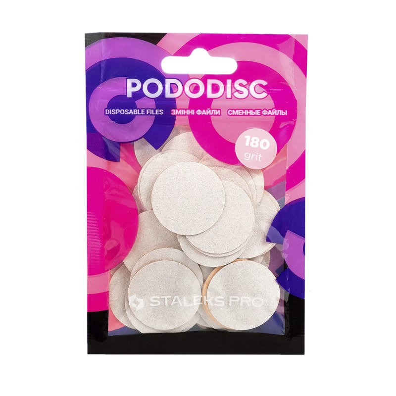 Expert White Disposable Files for PODODISC L Expert, Grit 180 (50 pcs)
