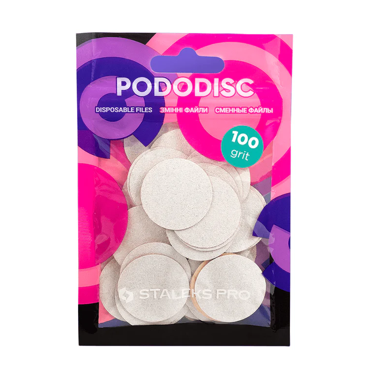 Expert White Disposable Files for PODODISC L Expert, Grit 100 (50 pcs)